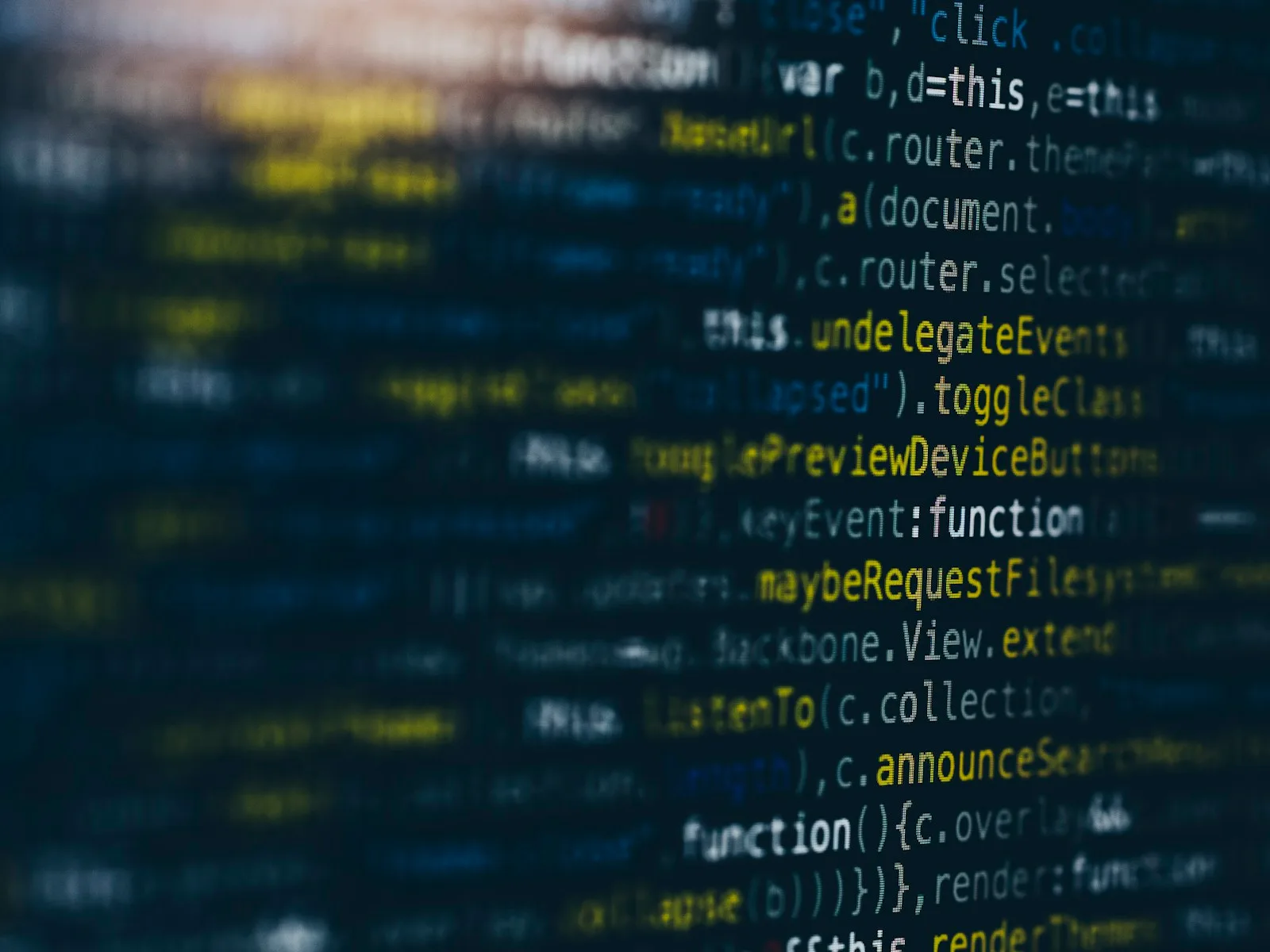 Nahaufnahme von Quellcode mit Verweisen auf Daten und Ansichten.