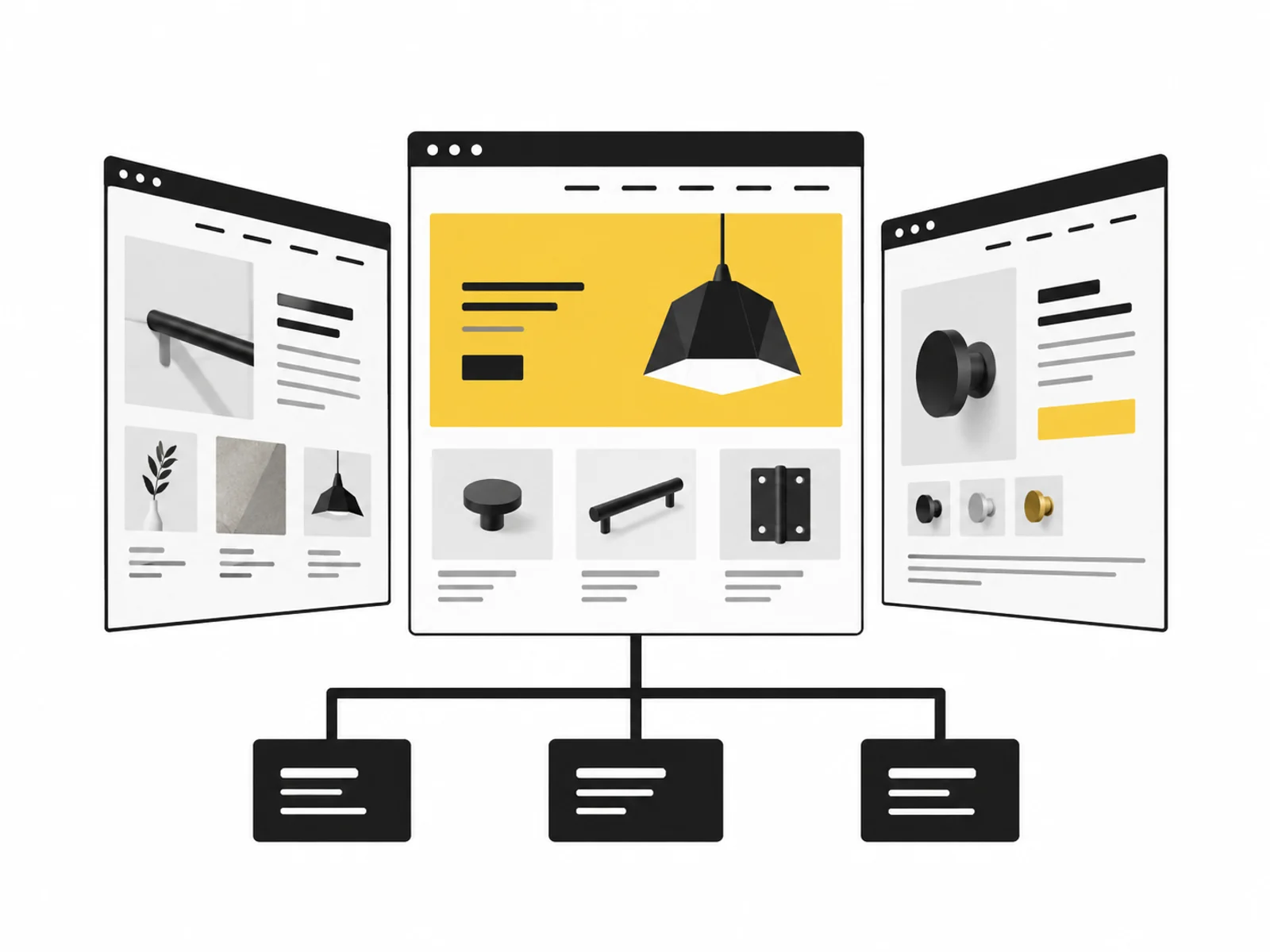 Seitenstruktur, Gestaltung und Entwicklung bilden gemeinsam eine neue Website oder einen kleinen Shop.